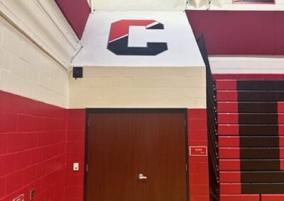 Green House Graphix installs Cinnaminson C in the Pirates gym ceiling!